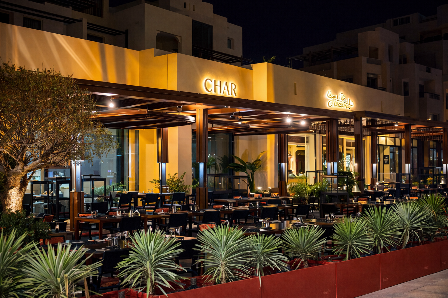 Outdoor dining at CHAR restaurant