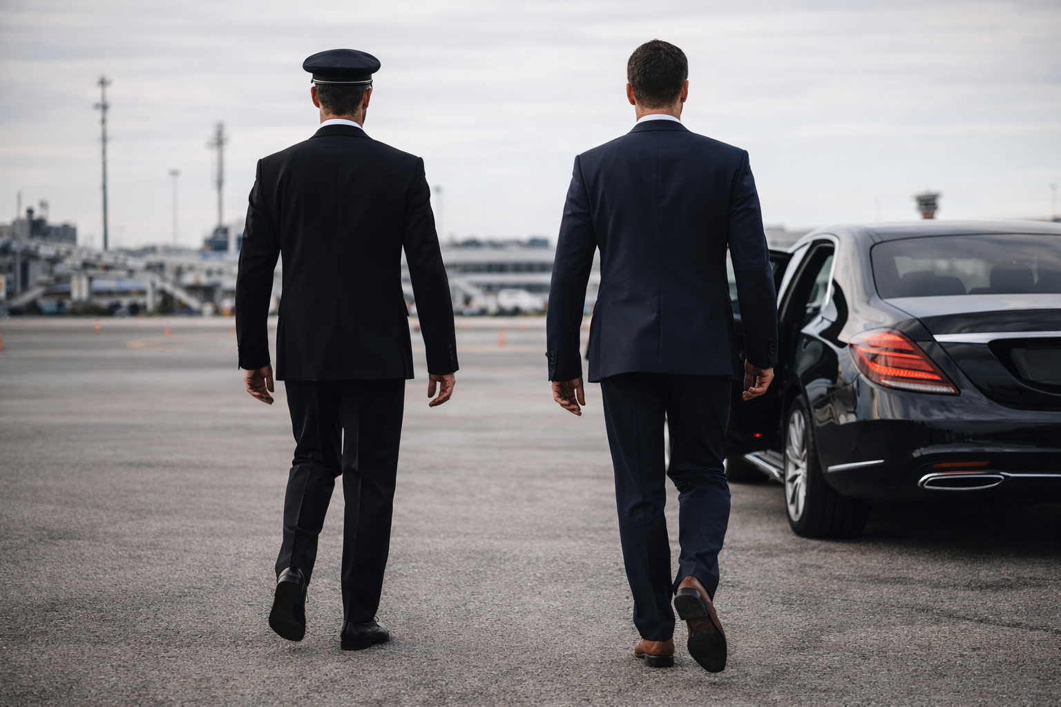 Walking towards luxury on the tarmac