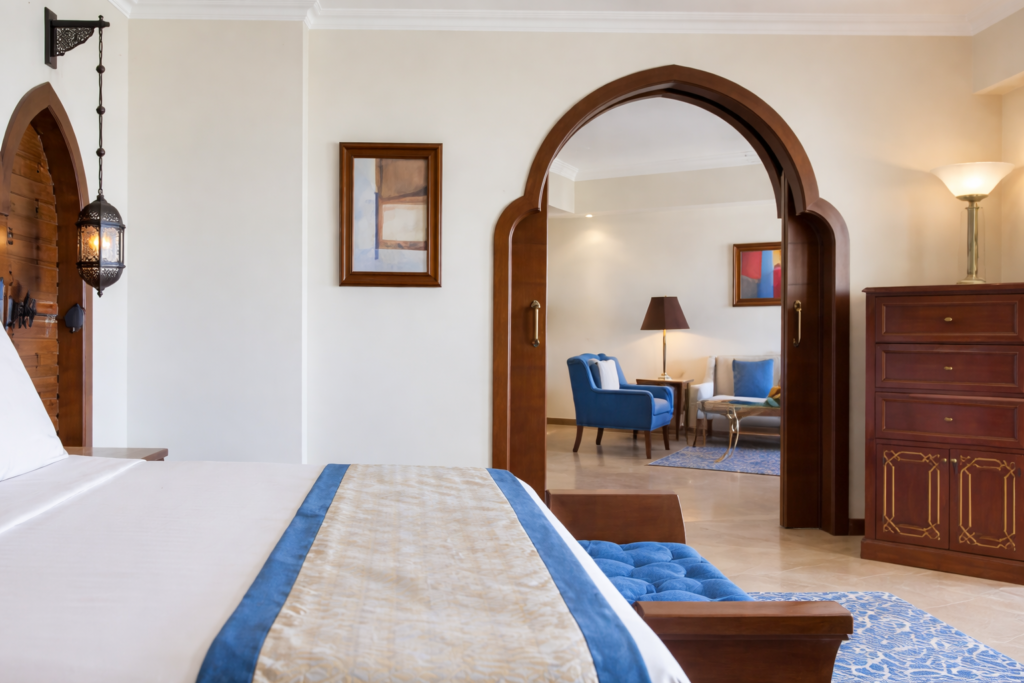 Luxurious hotel suite with Moorish elegance